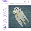 French Amie Handmade Ivory Side Slide Salon Hinge Alligator Jaw Claw Hair Clip Clamp Clasp Clutcher