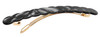 France Luxe Scalloped Long and Skinny Barrette Nacro Black