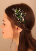 Kercisbeauty Emerald Green Hair Clip for Brides Bridesmaid Wedding Hair Jewelry with Crystal Elegant Hair Piece for Wome