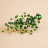 Kercisbeauty Emerald Green Hair Clip for Brides Bridesmaid Wedding Hair Jewelry with Crystal Elegant Hair Piece for Wome