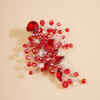 Kercisbeauty Red Crystal Hair Piece for Women and Girls Wedding Bridal Hair Clips Boho Cute Rhinestones Hair Accessory R