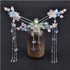 Alloy Hair Sticks Pinsfemale Long Tassel Hanfu Chinese Hair CombEarrings Set female Traditional Classical Style A