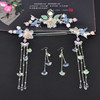 Alloy Hair Sticks Pinsfemale Long Tassel Hanfu Chinese Hair CombEarrings Set female Traditional Classical Style A