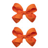 HAIRBOWS Girls 2 Pack of Grosgrain Hair Bows with Knot Wrap Center on Hair Clips All Ages and Hair Types 5 Inch Bows Ora