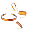 Set of 2 Women Hard Plastic Headband Hair Hoop Black and Brown Highgrade Headwear Hairband Style B