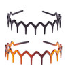 2PCS Women Sharks Tooth Plastic Headband Hair Comb Hair Hoop Black and Brown Highgrade Hairband Headwear A