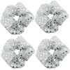 4 Pcs Sequins Christmas Hair Scrunchies Hair Bobbles Metallic Elastics Ponytail Holders Hair Wrist Ties Bands Cloth Scru