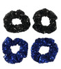 4 Pcs Sequin Hair Scrunchie Hair Bobbles Metallic Elastics Ponytail Holders Hair Wrist Ties Bands Cloth Scrunchies for S