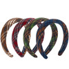 4Pcs Padded Headbands for Women Girls Cute Thick Plaid Hairbands Adult Set Green Navy Blue Brown Red Skincare Hair Hoop