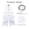 CN 10pcs 8 Cheer Hair Bows Large White Ponytail Holder Girls Elastic Hair Ties Handmade for Cheerleading Teen Girls Coll