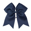 CN Girls Cheer Bow with Ponytail Holder for Cheerleading Girl Pack of 10 Navy 7INCH