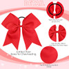 CN Girls Cheerleader Hair Bow with Ponytail Holder for Cheerleading Girl Red Pack of 10