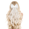 Bridal Pearl Hair Bow Veil Bridesmaid Large Hair Bow Wedding Veil with Barrette Bachelorette Party Decorations Bridal Br