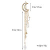 Romantic Crescent Moon Star Crystal Dangle Hairpin Rhinestone Beads Hair Clips Bridal Jewelry Tassel Drop Hair Pins Bobb