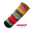 Kenz Laurenz 100 Hair Elastics Hair Ties No Crease Ouchless Ponytail Holders No Metal 4mm 100 Hair ElasticsRainbow