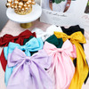 4 Pieces Silky Satin Hair Bows Ribbon Hair Barrettes Clip Large Bow Hair Slides Metal Clips French Barrette Long Tail Ha