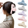 5PCS Large Claw Hair Clips for Thick Hair Big Fuzzy Hair Clips for Women Nonslip Strong Hold Hair Claw Clip Plush BlueGr