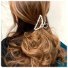 Yheakne Vintage Pearl Hair Claw Clip Metal Gold Pearl Hair Claws Clip Thick Hair Holder Clips Strong Jaw Hair Clamp Non