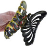 Black 5 inch Large Jaw Clip Hair Claw with leaf design Motique Accessories
