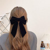 Andelaisi Vintage Black Velvet Bow Hair Clips Long Tail Satin Hairclips Barrettes Velvet Ribbon Hair Clip Barrette Frenc