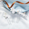 Casdre Flower Bridal Hair Pins Pearl Bride Wedding Hair Accessories Rhinestone Hair Piece for Women and GirlsPack of 3 A
