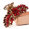 Suoirblss Large Metal Rhinestone Alloy Hair Claw Jaw Clip Retro Flowers Hair Clip Fancy Hair Barrette Clamp for Women Th