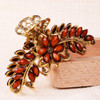 Suoirblss Large Metal Rhinestone Alloy Hair Claw Jaw Clip Retro Flowers Hair Clip Fancy Hair Barrette Clamp for Women an