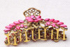 Suoirblss Large Metal Rhinestone Alloy Hair Claw Jaw Clip Retro Flowers Hair Clip Fancy Hair Barrette Clamp for Women an