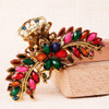 Suoirblss Large Metal Rhinestone Alloy Hair Claw Jaw Clip Retro Flowers Hair Clip Fancy Hair Barrette Clamp for Women an