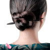 Fashion Lifestyle 2 Count Handmade Ebony Wood Carved Hair Decor Sticks Shawl Pins Picks Pics Forks for Women Girls Hair