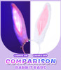 Uranian Light Up Bunny Ears Headbands White Rabbit Ears Hair Band Led Bunny Headband Flashing Furry Ears Headwear Cospla