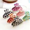 Yusier 4PCS 35inch Medium Check Hair Clip Colorful Checkered Hair Clips for Thick Hair Acrylic Banana NonSlip Claw Clip