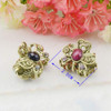 12PCS Mini Jaw Clips Vintage Chic Metal Alloy Rhinestone Fancy Hair Claw Pins for Women Lady Girls Style B