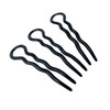 Parcelona French Sleek Black Large 3 12 Celluloid Made in France Wavy Crink U Shaped Chignon Set of 3 Hair Pin Sticks fo
