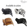 Parcelona French Paw Black Wide Covered Spring Side Slide In Jaw Yoga Hair Claw Clip