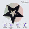 Parcelona French Twin Star Set of 2 Brown Shell N Black Celluloid Acetate Hair Slide Barrette with Snap on Clip for Girl