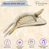 Parcelona French Pelican Ivory Cream Celluloid Acetate 5 Inch Salon Hinge Hair Claw Clip Slide in Secure Grip Clamp Clut