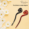 Parcelona French Swirl Cellulose Acetate Large Tortoise Shell and Black Bun Chignon Googie Style Hair Pins Sticks for Bu