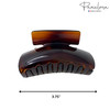 Parcelona French Oblong Tortoise Shell Brown Large 3 34 Celluloid Acetate Made in France Sturdy Jaw Hair Claw Clip with