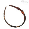Parcelona French Spacer Brown Tortoise Shell Celluloid Acetate Flexible Headband for Girls
