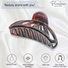 Parcelona French Rain Drop Small 2 34 Inch Celluloid Shell Claw Jaw Hair Clip for Fine Hair Types Shell