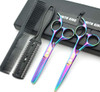 55 Inches Hair Scissors with Thinning Comb Hair Cutting Shears Thinning Shears set for Professional and Personal Rainbow