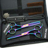 55 Inches Hair Scissors with Thinning Comb Hair Cutting Shears Thinning Shears set for Professional and Personal Rainbow