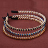Ruihfas Fashion 5Pcs Bling Rhinestone Hair Hoop Band Crystal Beaded Headband for Women
