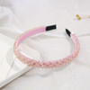 Ruihfas Fashion Sparkle 4 Rows Crystal Rhinestone Headbands Beaded Hair Hoop Band Pink