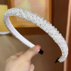 Ruihfas Fashion Sparkle 4 Rows Crystal Rhinestone Headbands Beaded Hair Hoop Band White