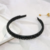 Ruihfas Fashion Sparkle 4 Rows Crystal Rhinestone Headbands Beaded Hair Hoop Band Black