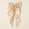 Yuyeran 2Pcs Super Big Bow Hair Clips French Style Soild Color Knotted Bowknot Spring Snap Barrettes Hair Clips with Lon