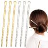 6 Pack Chinese Hair Stick for Women Metal Hair Bun Chopstick Long Hairstick Fashionable Styling Hair Pins Accessories fo