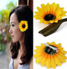 2Pcs 39 Sunflower Hair Alligator Clips Hair Accessories for Party Beach Vacation Wedding Bridal Barrettes